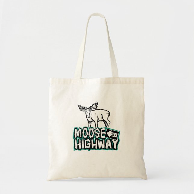 Moose auf der Autobahn-Tasche Tragetasche (Vorne)