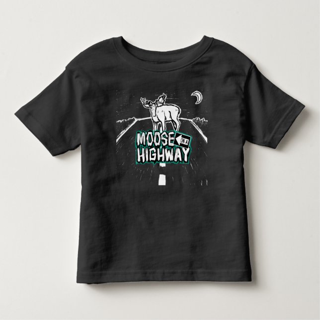 Moose auf einem Highway-Kleinkind-Shirt Kleinkind T-shirt (Vorderseite)