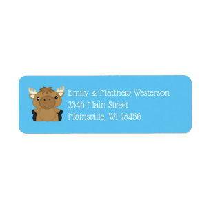 Moose Baby Shower Blue Boy