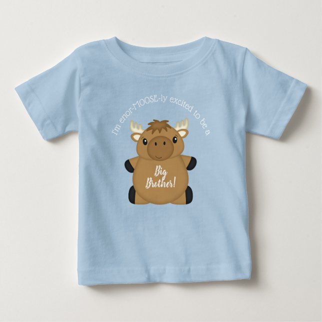 Moose Baby Shower Blue Boy Baby T-shirt (Vorderseite)