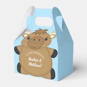 Moose Baby Shower Blue Boy Geschenkschachtel