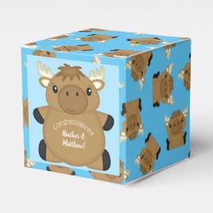 Moose Baby Shower Blue Geschenkschachtel