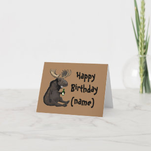 Moose Birthday Card Karte