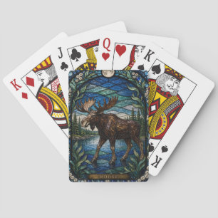 Moose Boreal See Illumina Buntglas Spielkarten