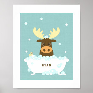 Moose Bubble Bath Poster drucken
