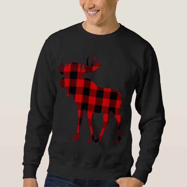 Moose Buffalo Red Kariert Sweatshirt (Vorderseite)