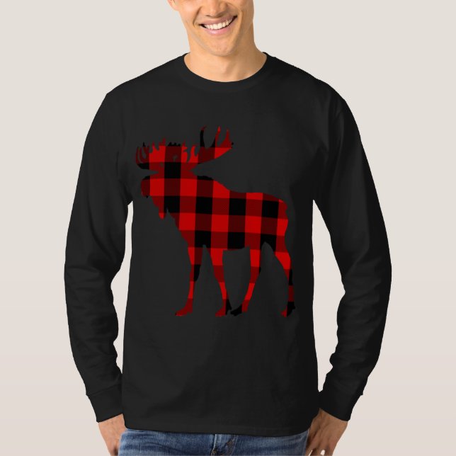 Moose Buffalo Red Kariert T-Shirt (Vorderseite)