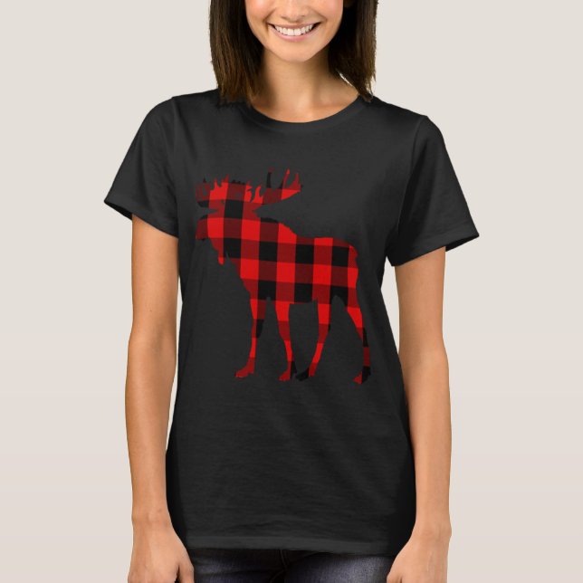 Moose Buffalo Red Kariert T-Shirt (Vorderseite)