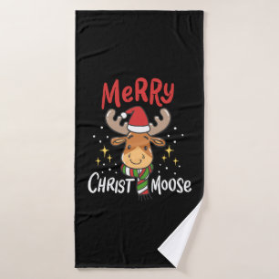 Moose Christmas Badehandtuch