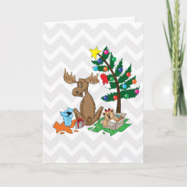 Moose Christmas Card Feiertagskarte