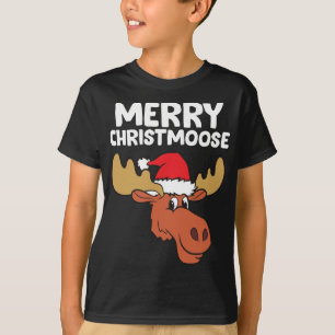 Moose Christmas Hat Moose Merry Christmoose Merry  T-Shirt