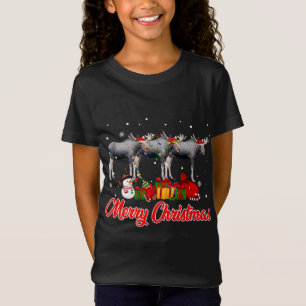 Moose Christmas Pajama Funny Xmas Lichter Tiere L T-Shirt