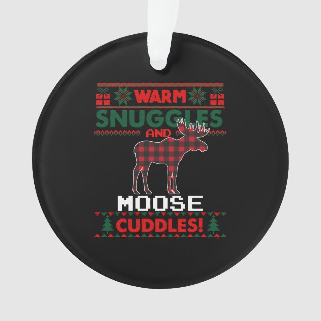 Moose Christmas Pajama Shirt Elche Ugi Weihnachten Ornament (Vorderseite)