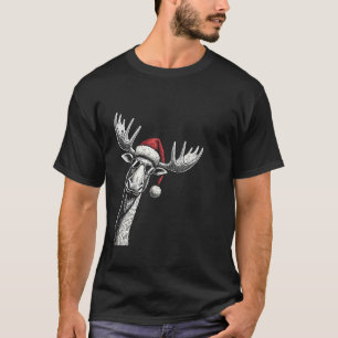 Moose Christmas Weihnachtsmannmütze Pajama Funny M T-Shirt