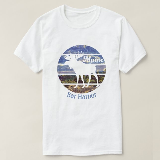 Moose Custom Town Name Retro T-Shirt (Design vorne)