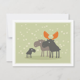 Moose Deer Family Words of Advice Mommy Postcard Hinweiskarte