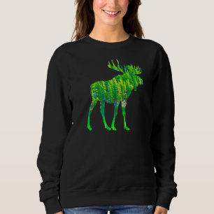 Moose Deer Reindeer Animal Motif Wilderness Forest Sweatshirt