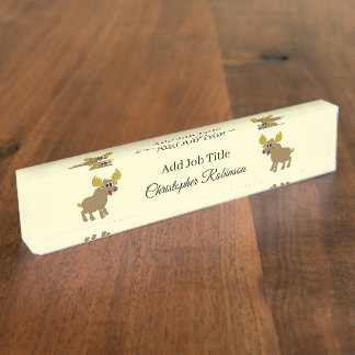 Moose Design Namensplakette
