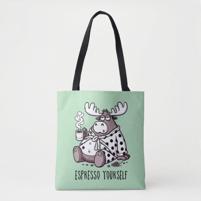 Moose Drink Kaffee in einem Polka Dot Robe (Vorderseite)