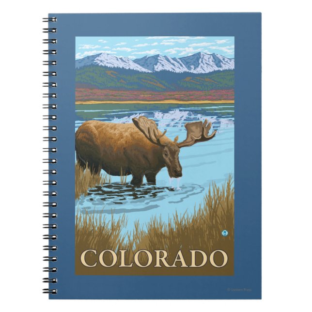 Moose DrinkingColorado Notizblock (Vorderseite)
