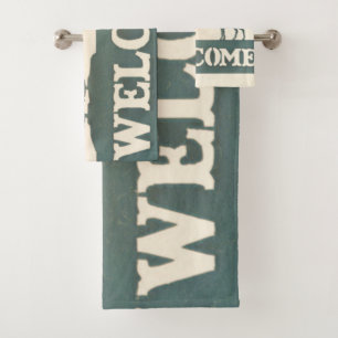 Moose Evergreen Trees Willkommen Badhandtuch Set