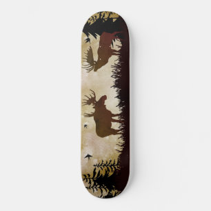 Moose Forest Wildlife Scene Skateboard