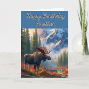 Moose Happy Birthday Brother Karte