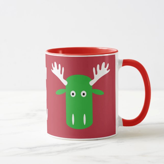 Moose Head Pop Art benutzerdefinierte Monogramm-Ta Tasse (Rechts)