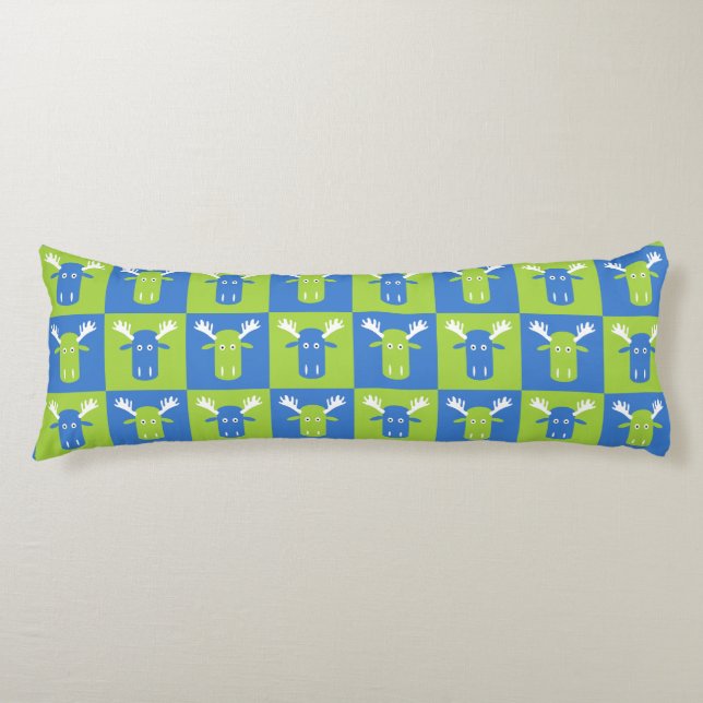 Moose Head Pop Art Body Kissen (Vorderseite)