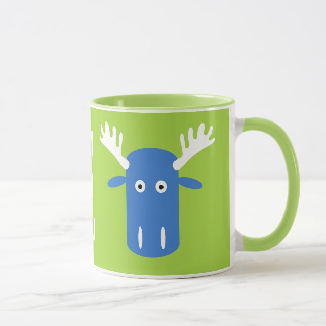 Moose Head Pop Art kundenspezifische Monogramm-Tas Tasse (Rechts)