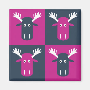Moose Head Pop Art Magnet