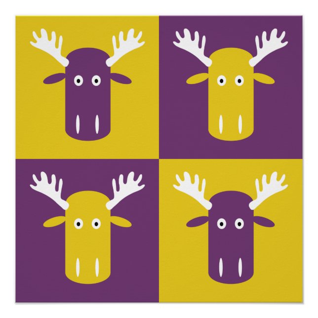 Moose Head Pop Art Poster (Vorderseite)