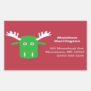 Moose Head Pop Art Sonderaufkleber Rechteckiger Aufkleber