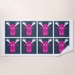 Moose Head Pop Art Strandtuch