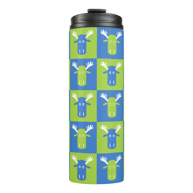 Moose Head Pop Art tumbler Thermosbecher (Vorderseite)