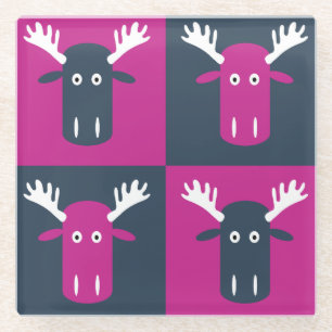 Moose Head Pop Art Untersetzer