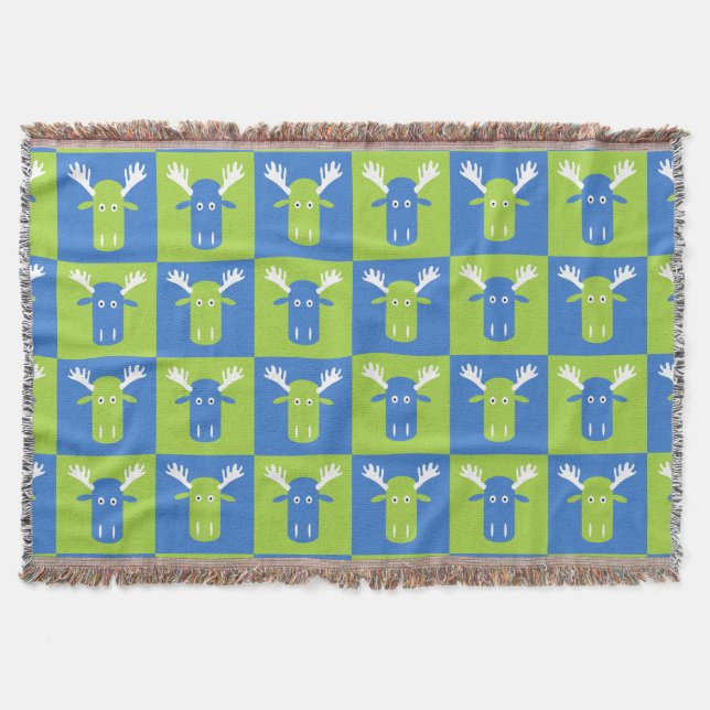 Moose Head Pop Art zu werfen Decke (Vorderseite)