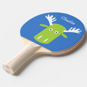 Moose Head PopArt Pingpongpaddel in Monogramm Tischtennis Schläger