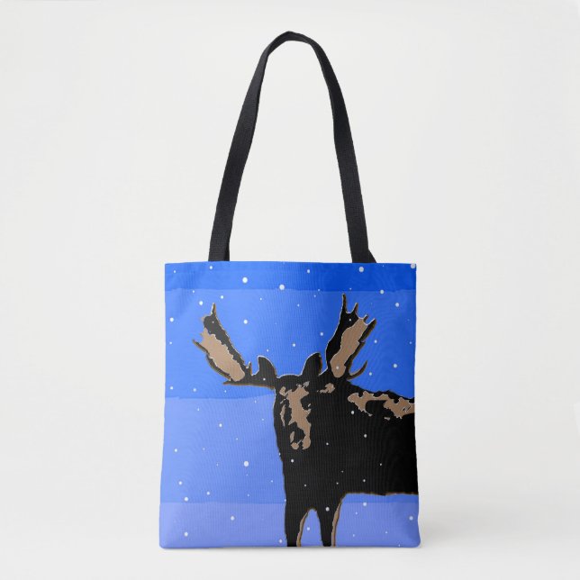Moose im Winter - Original Wildlife Art (Vorderseite)