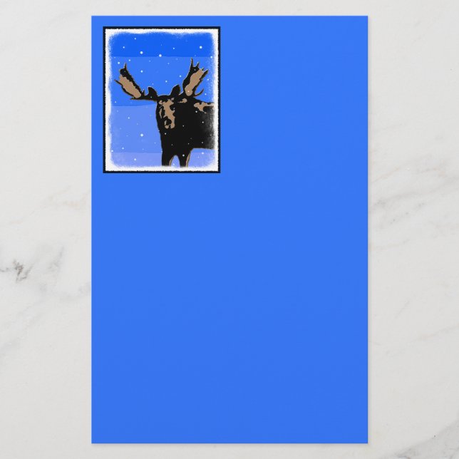 Moose im Winter - Original Wildlife Art Briefpapier (Vorderseite)