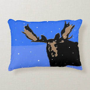 Moose im Winter - Original Wildlife Art Dekokissen