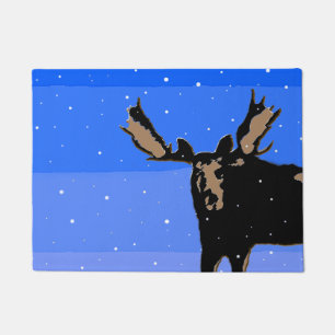 Moose im Winter - Original Wildlife Art Fußmatte
