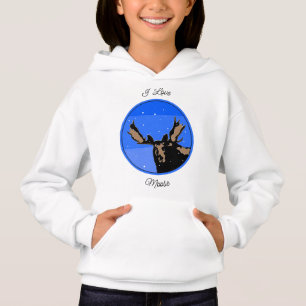 Moose im Winter - Original Wildlife Art Hoodie