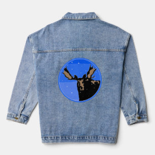 Moose im Winter - Original Wildlife Art Jeansjacke