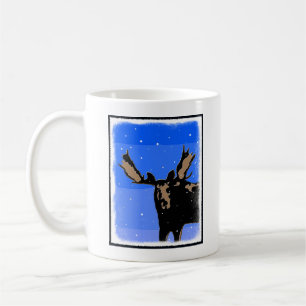 Moose im Winter - Original Wildlife Art Kaffeetasse