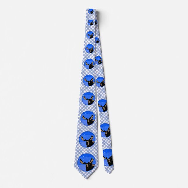 Moose im Winter - Original Wildlife Art Krawatte (Vorderseite)