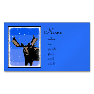 Moose im Winter - Original Wildlife Art Magnetische Visitenkarte
