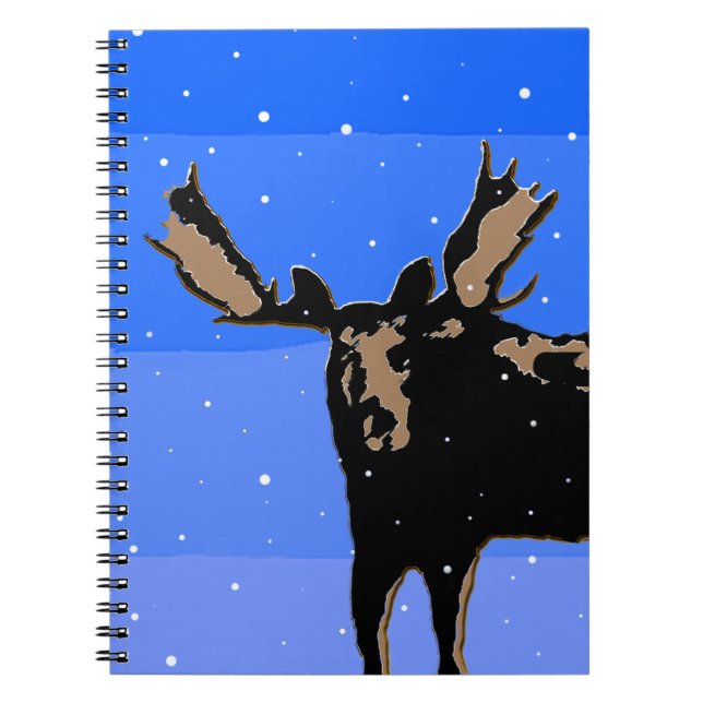 Moose im Winter - Original Wildlife Art Notizblock (Vorderseite)
