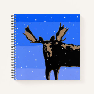 Moose im Winter - Original Wildlife Art Notizbuch