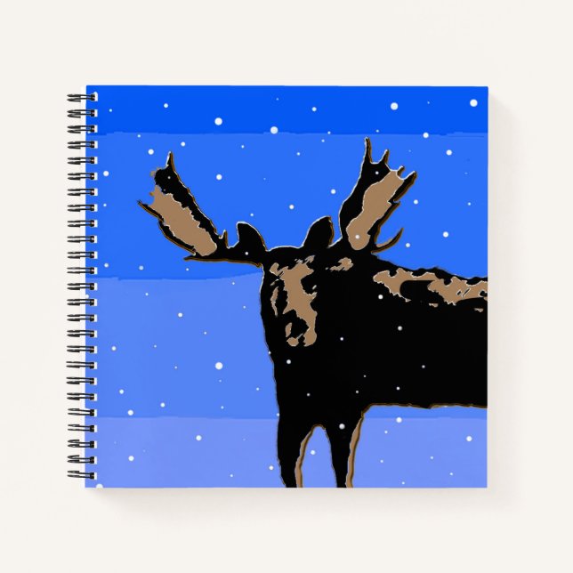 Moose im Winter - Original Wildlife Art Notizbuch (Vorderseite)